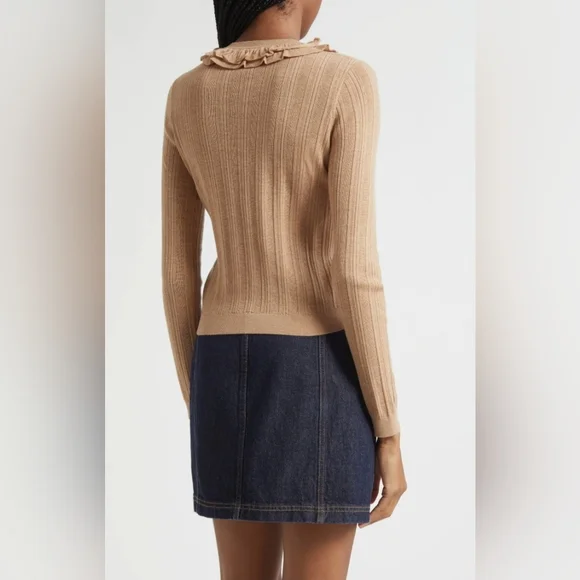 Ulla Johnson Beige Ruffle Cardigan - Picture 11 of 12